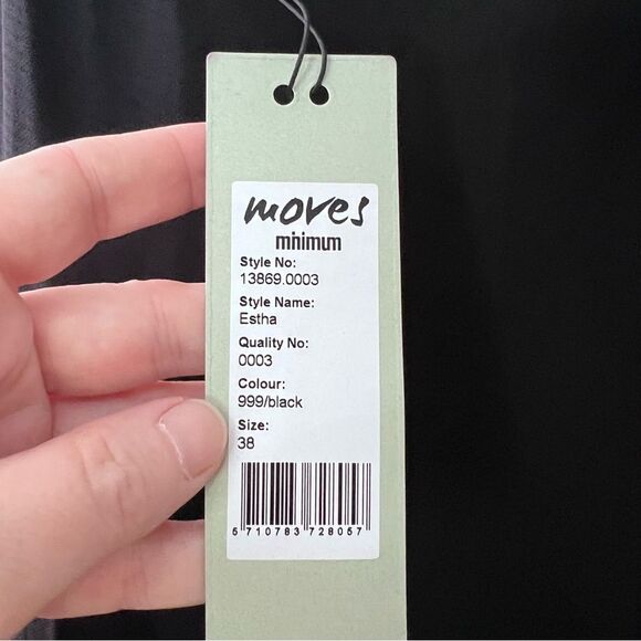 NWT Moves Minimum Estha Black Scoop Neck Cami Dress Ruffle Hem Size M/38 - Picture 7 of 9